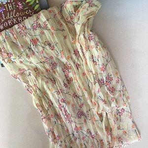 Scarf... floral with silver thread.